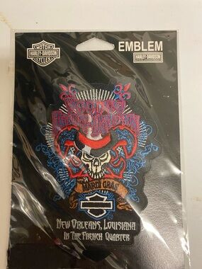 Voodoo Harley-Davidson  Skull Mardi Gras Patch BRAND NEW